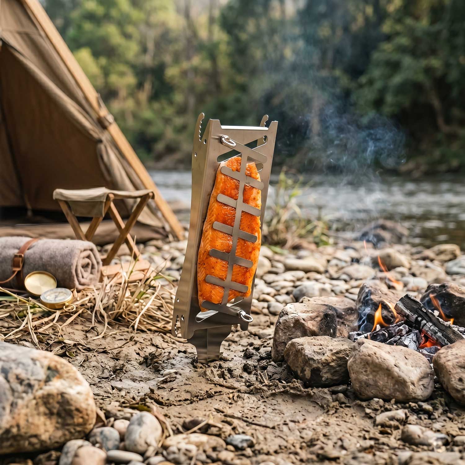 Wilderness Camping Bonfire Cooking