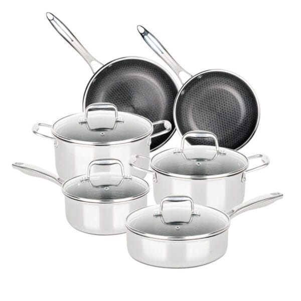 Tri-ply Stainless Steel Cookware Set, Pan and Pot Set, 10 piece, YBP101824