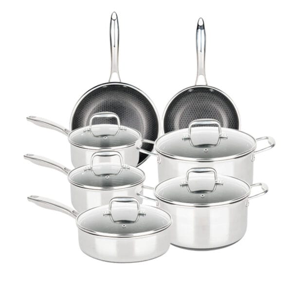 Tri-ply Non Stick Cookware Set, Pan and Pot Set, 12 piece, YBP121624