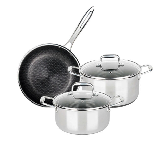 Tri-ply Non Stick Sauce Pan sets, Pan and Pot set, 5 piece - Image 3