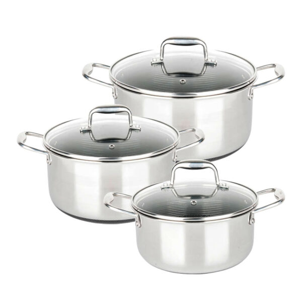 Tri-ply Non Stick Pan and Pot sets, Cookware set, 6 piece - Image 4