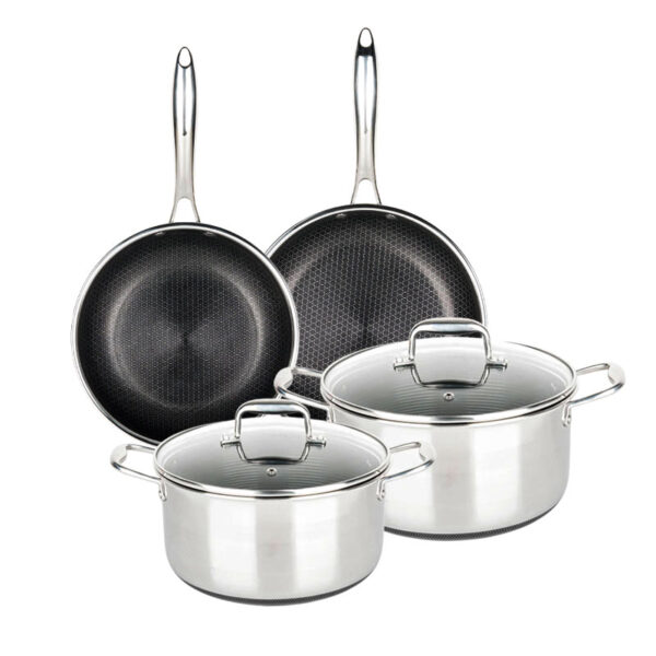 Tri-ply Non Stick Pan and Pot sets, Cookware set, 6 piece - Image 2