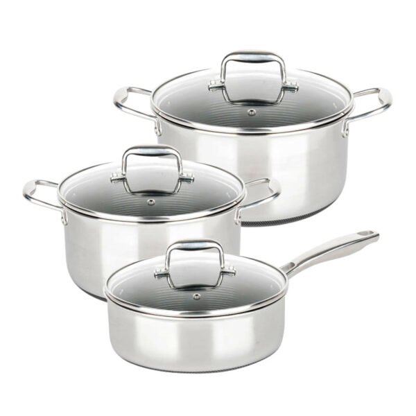 Tri-ply Non Stick Pan and Pot sets, Cookware set, 6 piece - Image 6