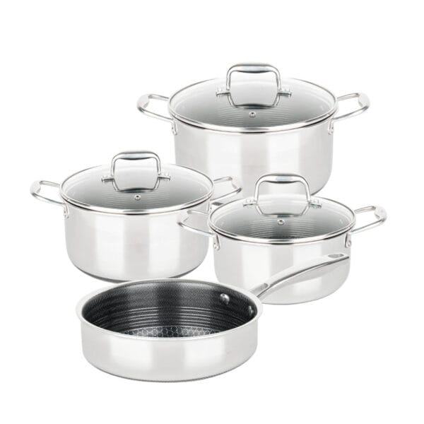 Tri-ply Non Stick Pan and Pot sets, Cookware set, 7 piece