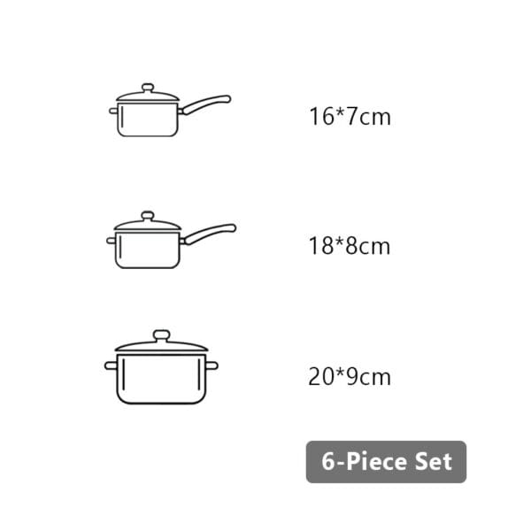 Tri-ply Non Stick Pan and Pot sets, Cookware set, 6 piece - Image 15