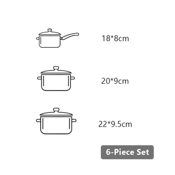 Tri-ply Non Stick Pan and Pot sets, Cookware set, 6 piece - Image 14
