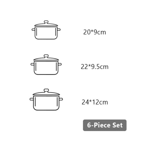 Tri-ply Non Stick Pan and Pot sets, Cookware set, 6 piece - Image 13
