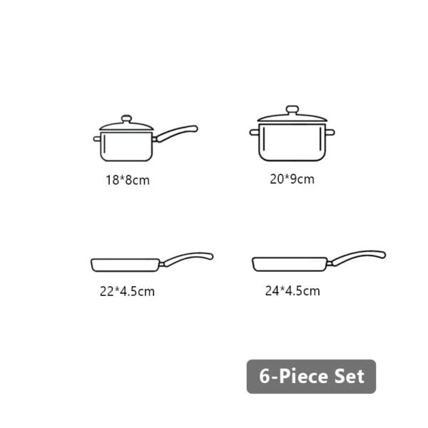 Tri-ply Non Stick Pan and Pot sets, Cookware set, 6 piece - Image 12