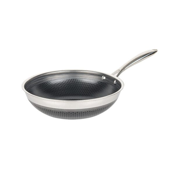 Honeycomb NonStick Wok Pan, Tri-Ply Stainless steel, with Lid  YP01 - Image 4