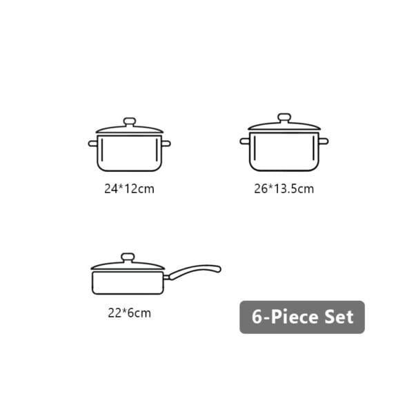 Tri-ply Non Stick Pan and Pot sets, Cookware set, 6 piece - Image 16