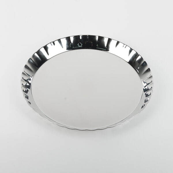 Triply Stainless Steel Plate, Dinner Plate, Ruffled edge, Silver, YC13 - Image 3