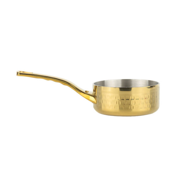 Triply Stainless Steel sauce cup, Long Handle, hammer pattern - Image 2
