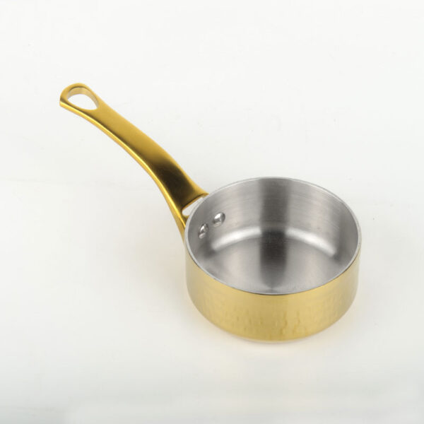 Triply Stainless Steel sauce cup, Long Handle, hammer pattern - Image 3