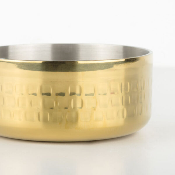 Triply Stainless Steel sauce cup, Long Handle, hammer pattern - Image 4