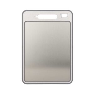 Multifunctional Double-Sided Chopping Board, Titanium, with Bottle Opener & Knife Sharpener, 1KP2314