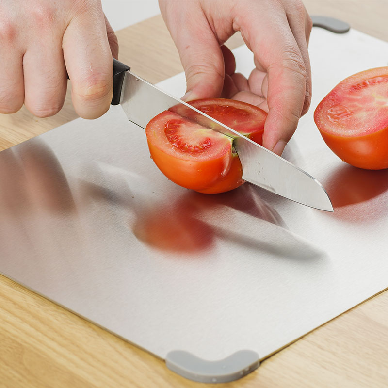 Cutting Board with Silicone Corner Protect, Stainless Steel, CCB01-P - Image 5
