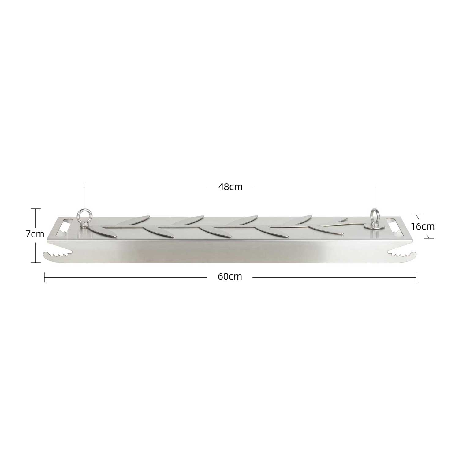 Stainless Steel Flame Salmon Board with Leaf-shaped Holder, Flammlachsbrett, FSB08 - Image 5