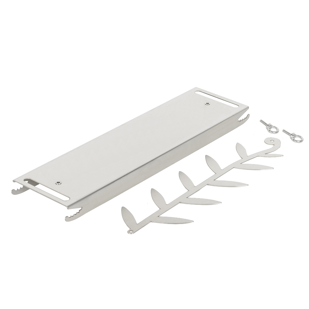 Stainless Steel Flame Salmon Board with Leaf-shaped Holder, Flammlachsbrett, FSB08 - Image 6