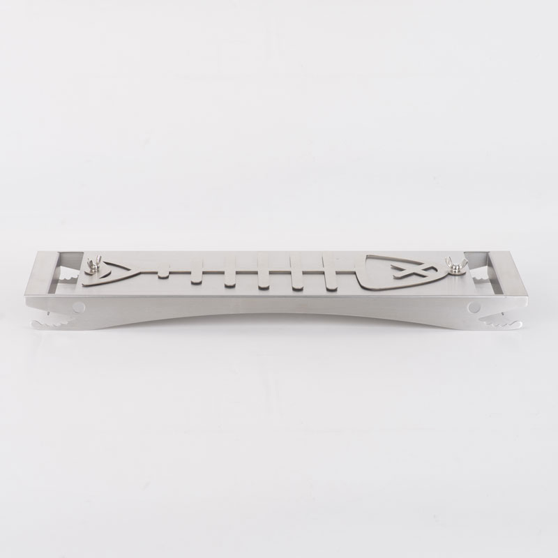 Stainless Steel Flame Salmon Board with Fish-Bone Holder, Flammlachsbrett, FSB07 - Image 4