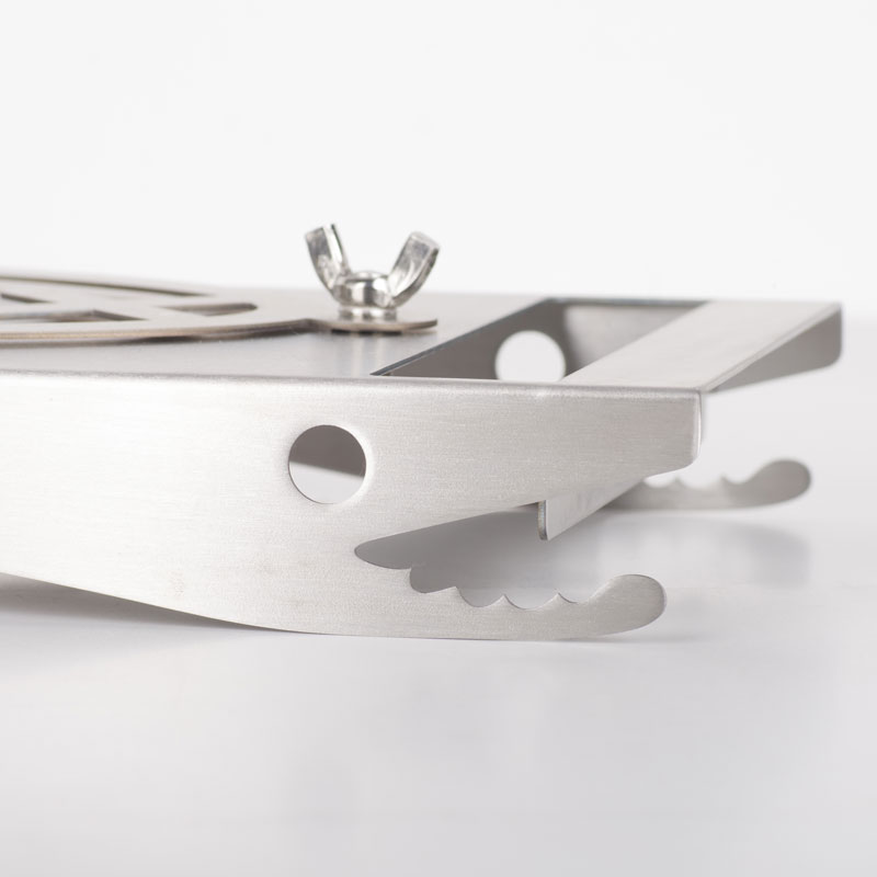 Stainless Steel Flame Salmon Board with Fish-Bone Holder, Flammlachsbrett, FSB07 - Image 5