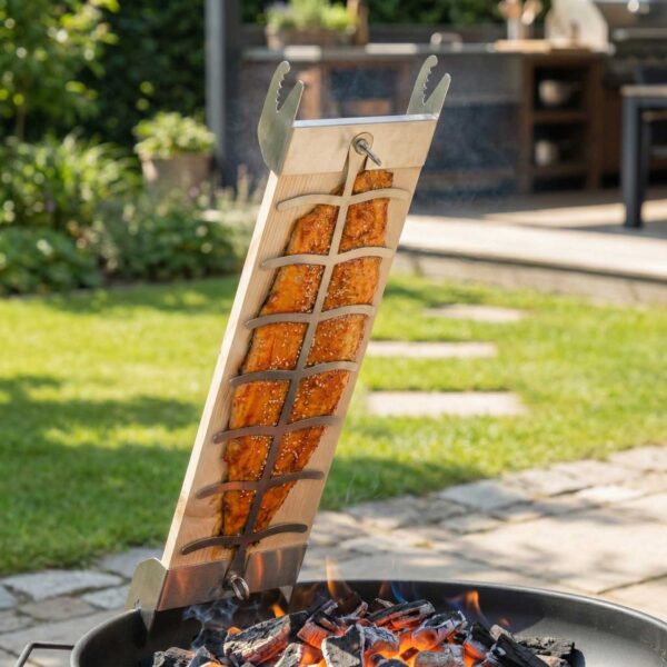 Customised Stainless Steel Holder for Wooden Salmon Plank, Accessories, FSB08缩略图 Customised Stainless Steel Holder for Wooden Salmon Plank, Accessories, FSB08缩略图