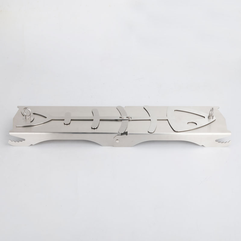 Folding Stainless Steel Salmon Plank, Flammlachsbrett, Salmon Holder, FSB09 - Image 5