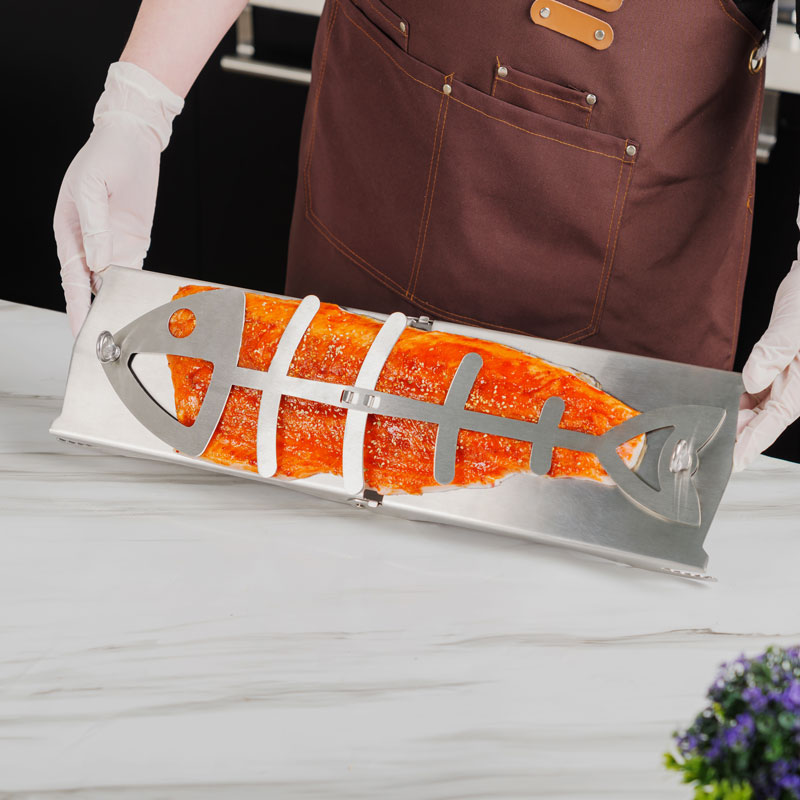 Folding Stainless Steel Salmon Plank, Flammlachsbrett, Salmon Holder, FSB09 - Image 8