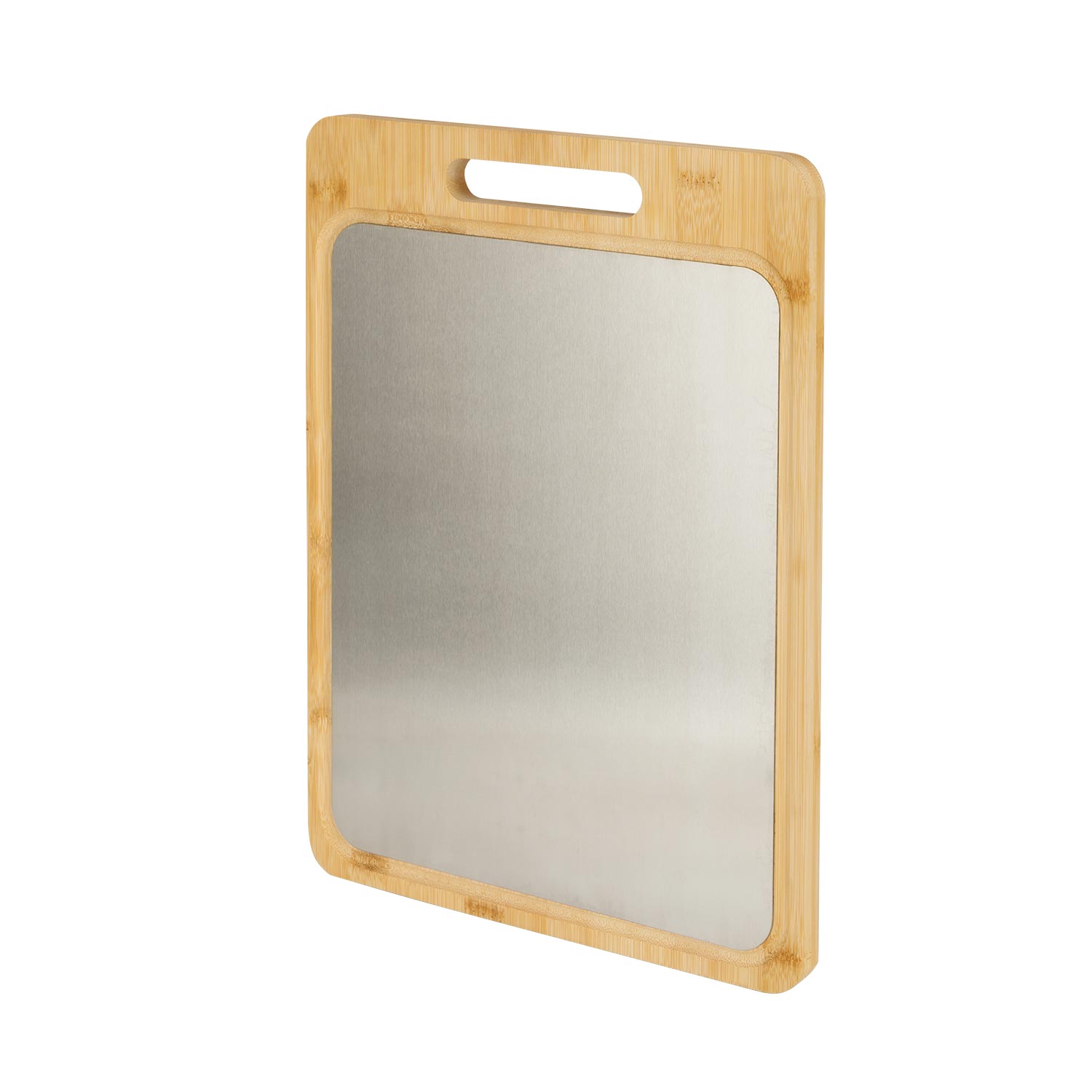 Dual-Sided Chopping Board, Stainless Steel, Organic Nanzhu Bamboo, DCB06 - Image 4