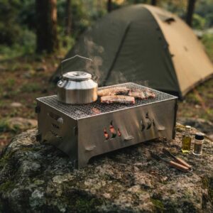 Premium Portable Flat-Pack Stainless Steel BBQ Grill & Fire Pit GB2115