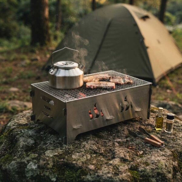 Premium Portable Flat-Pack Stainless Steel BBQ Grill & Fire Pit GB2115缩略图